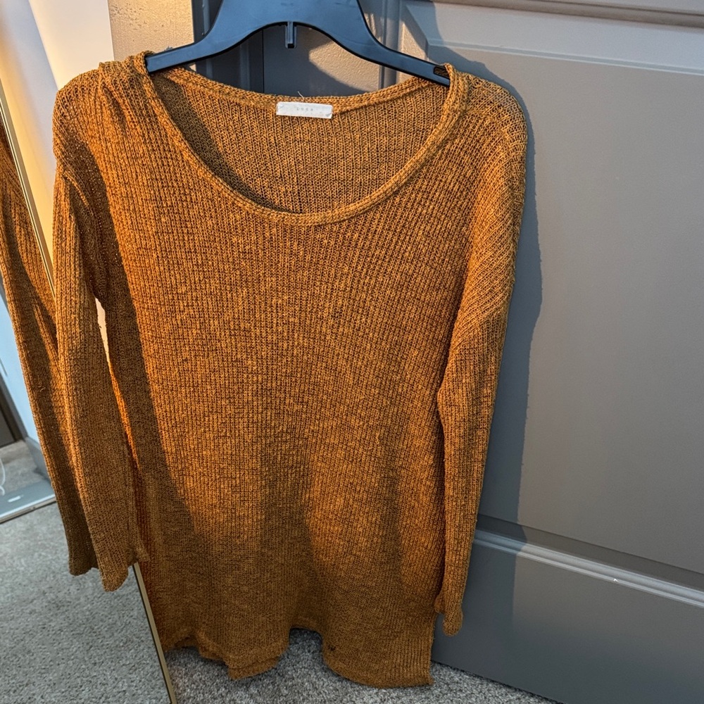 Lush Mustard Cowl Neck Sweater